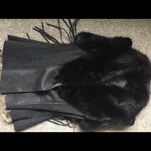 Unique, Original, Hand made Leather/Fur Vest - Picture 2 of 8